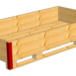 Lagerpaletten mit Metallecken