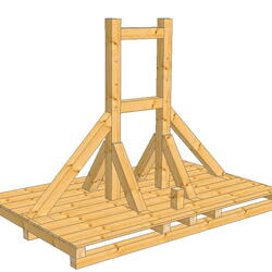 Massivholzboden mit Maschinenaufbau hoch